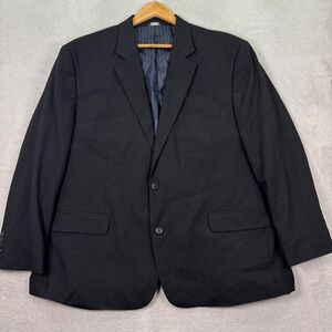 GS PERFECT Men's Black 52R PSH Wool Blend Two Button Blazer Business Casual Coat